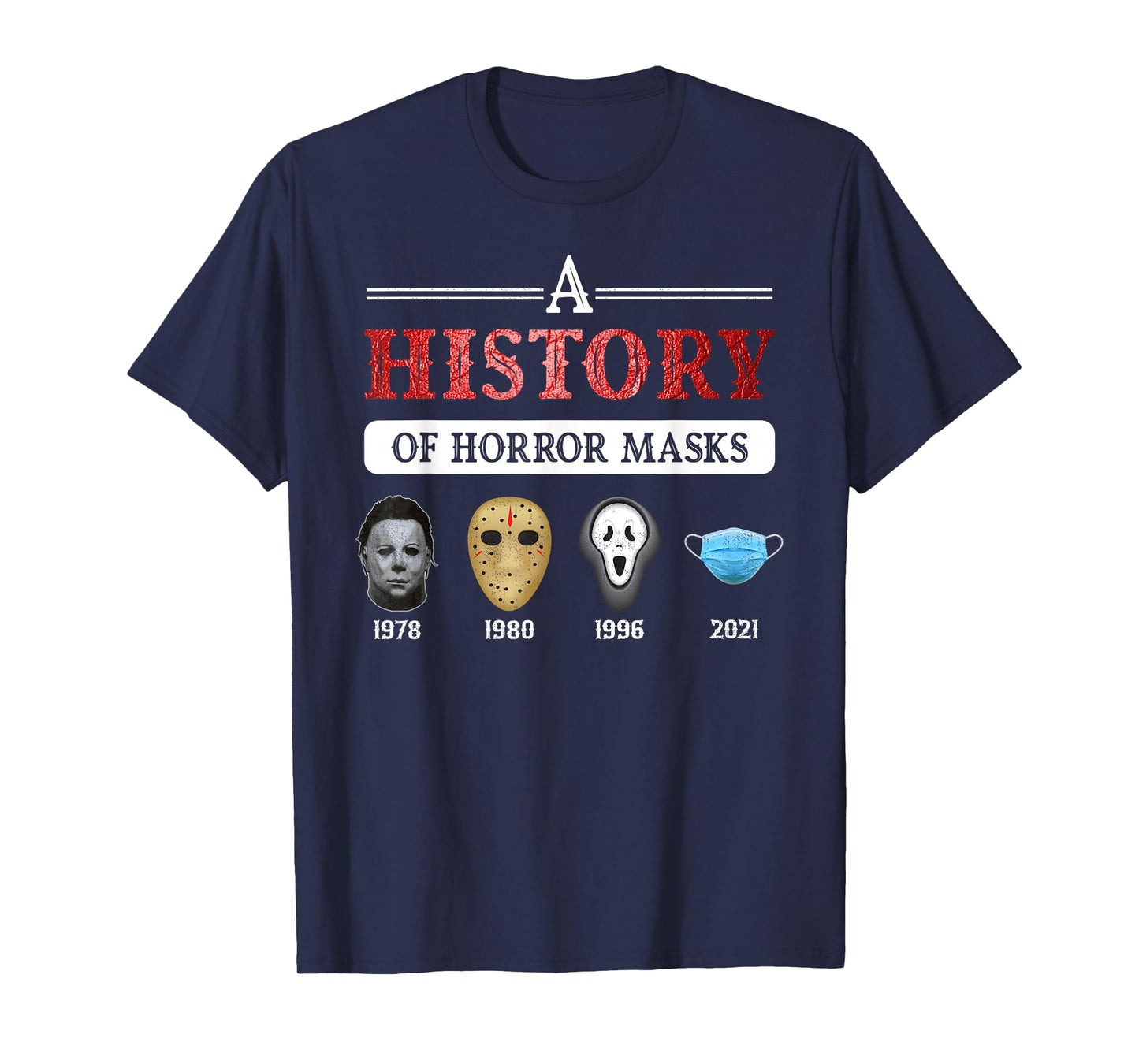 True Crime & Serial Killer A History Of Horror Masks T-Shirt