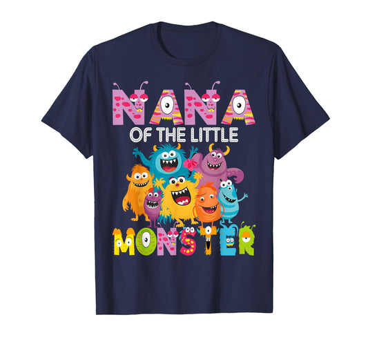 Nana of The Little Monster 1St Birthday Boy Party T-Shirt
