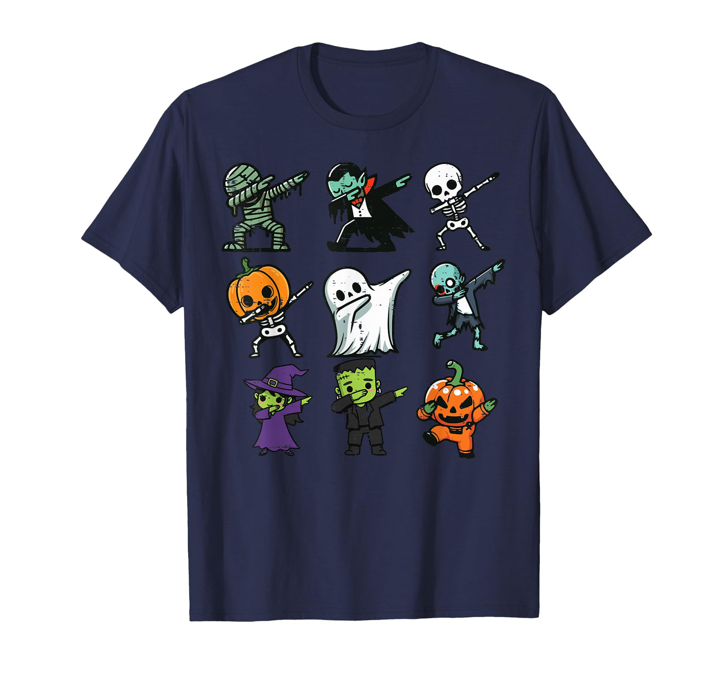 Halloween Ghost Pumpkin Skeleton Dab Costume Boys Girls Kids T-Shirt