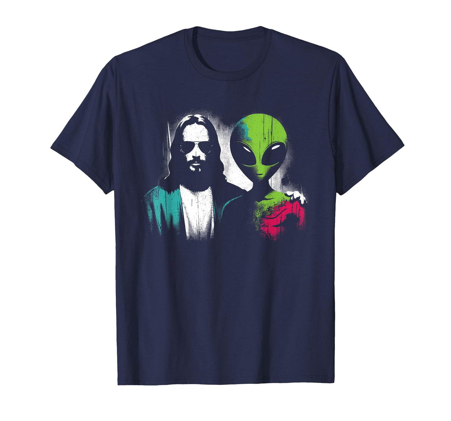Jesus Alien Friends - Funny Christian Religious Alien UFO T-Shirt