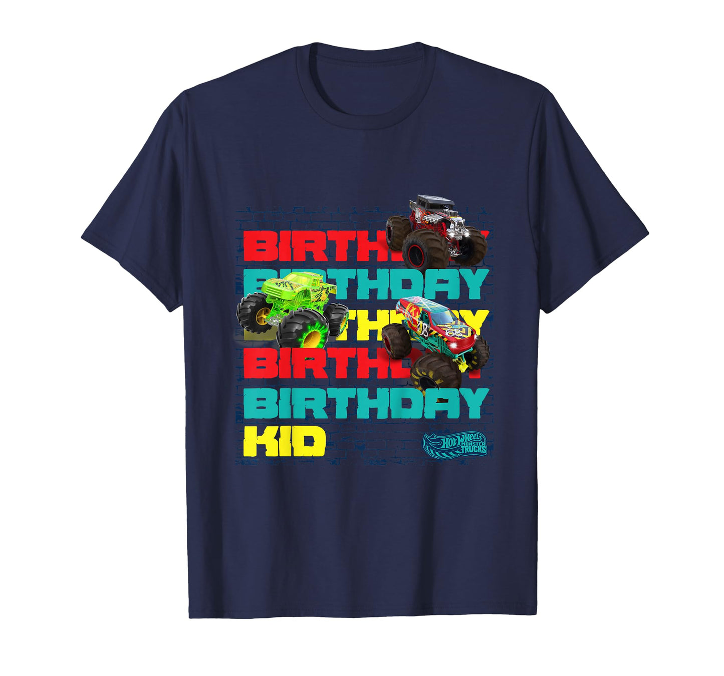 Kids Hot Wheels Monster Trucks - Birthday Kid Crash Zone T-Shirt