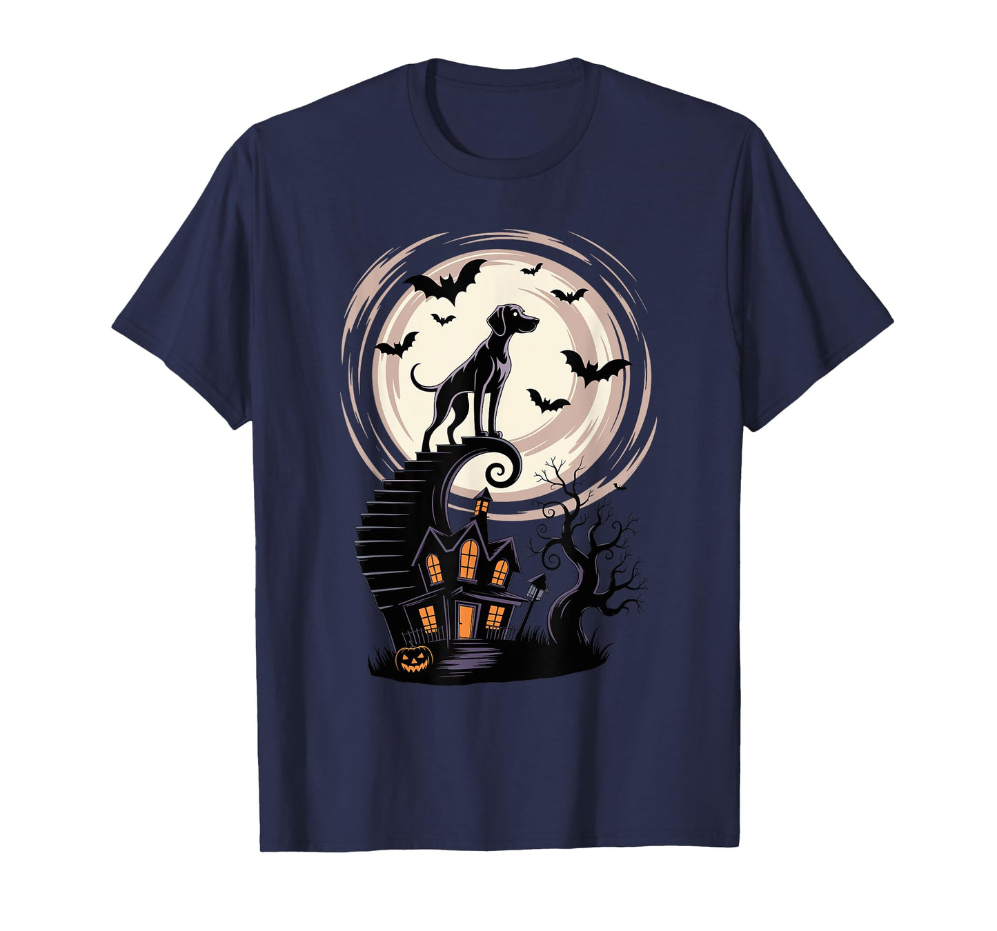 Spooky Halloween Moon Weimaraner Weimaraners T-Shirt