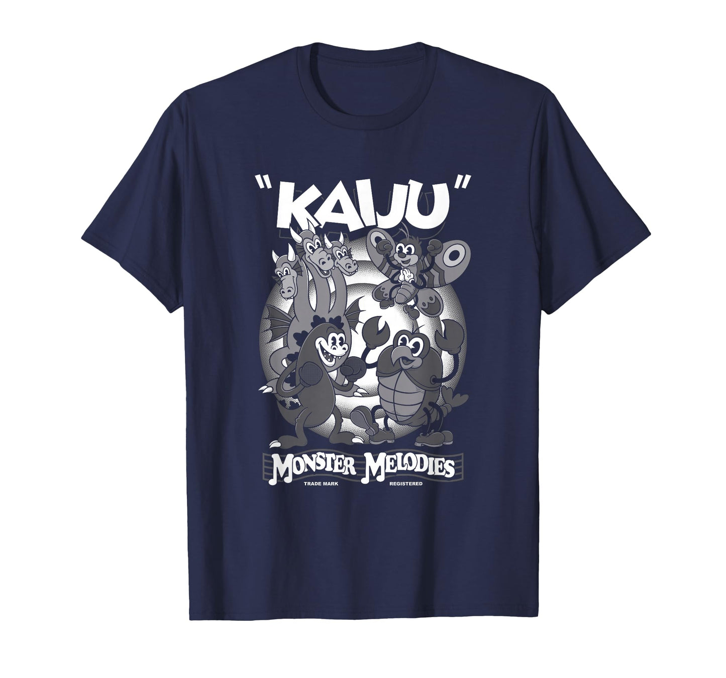 Monster Melodies - Vintage Cartoon Kaiju - Creepy Cute Goth T-Shirt