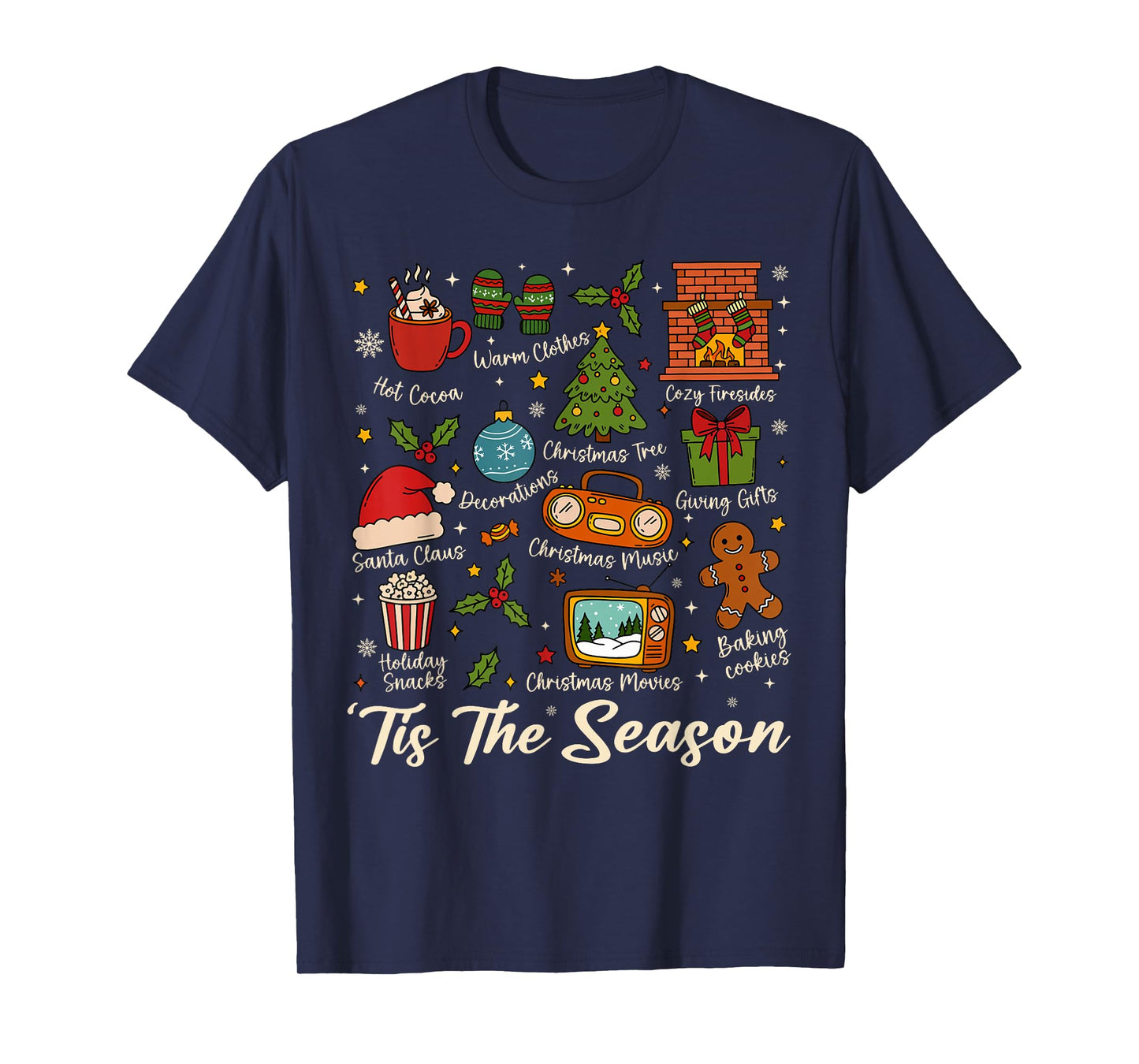 Retro Tis The Season Vintage Christmas Women Men Boys Youth T-Shirt