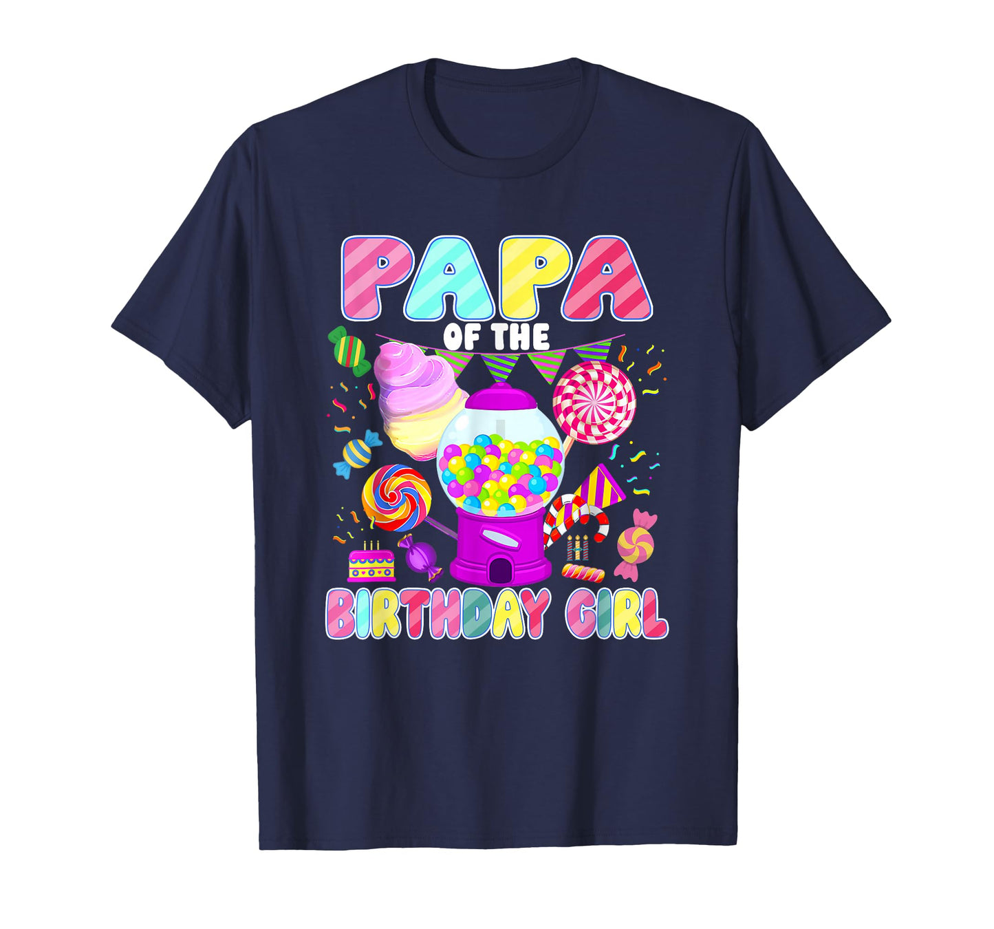 Papa of The Birthday Girl Candyland Matching Family T-Shirt