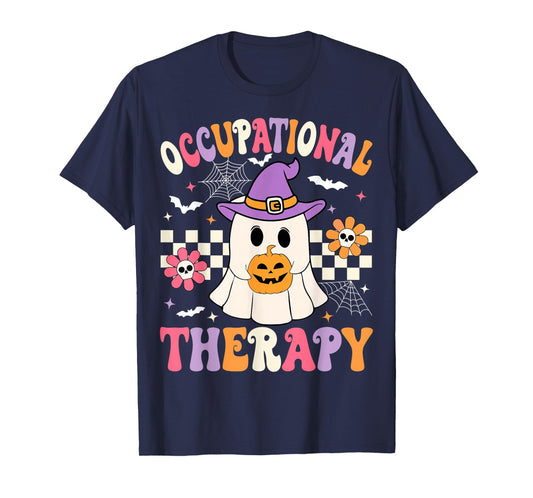 Occupational Therapy Halloween OT Retro Ghost OT Halloween T-Shirt
