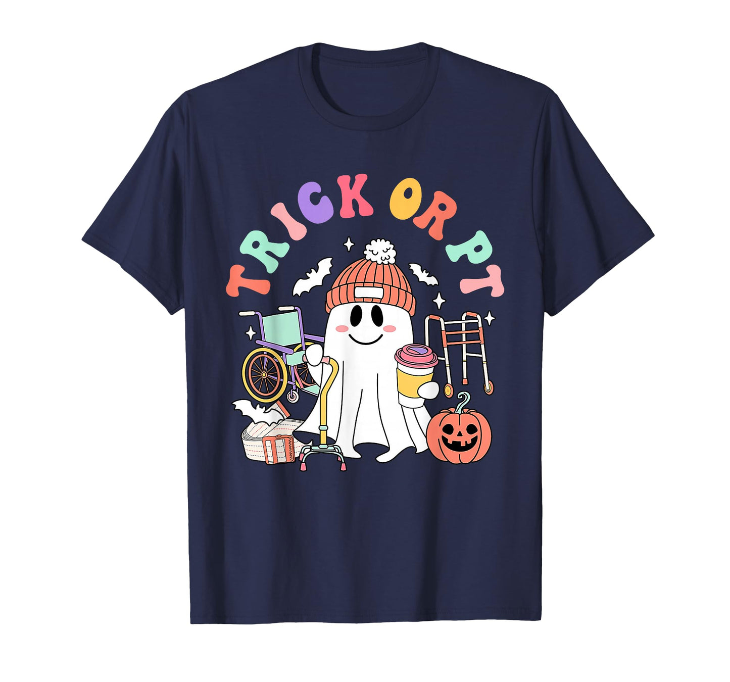 Retro Trick Or PT Physical Therapy Boo Ghost PT Halloween T-Shirt