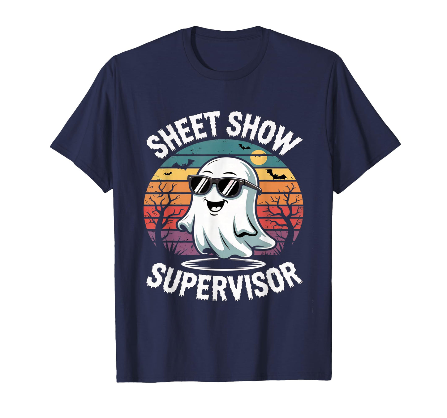 Funny Ghost Sheet Show Supervisor Halloween Costume Design T-Shirt