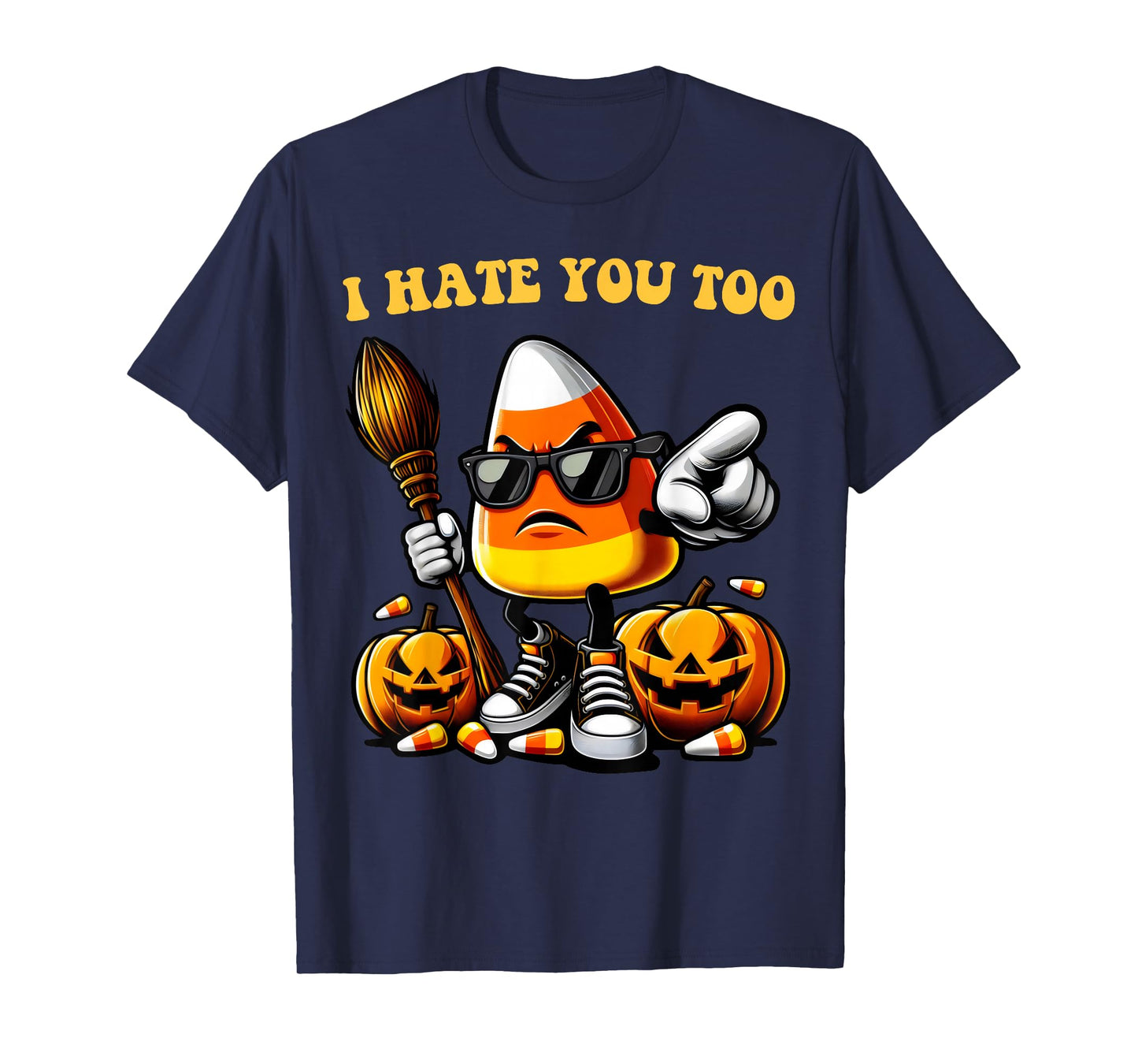 Groovy Team Candy Corn I Hate You Too Funny Halloween Sweets T-Shirt