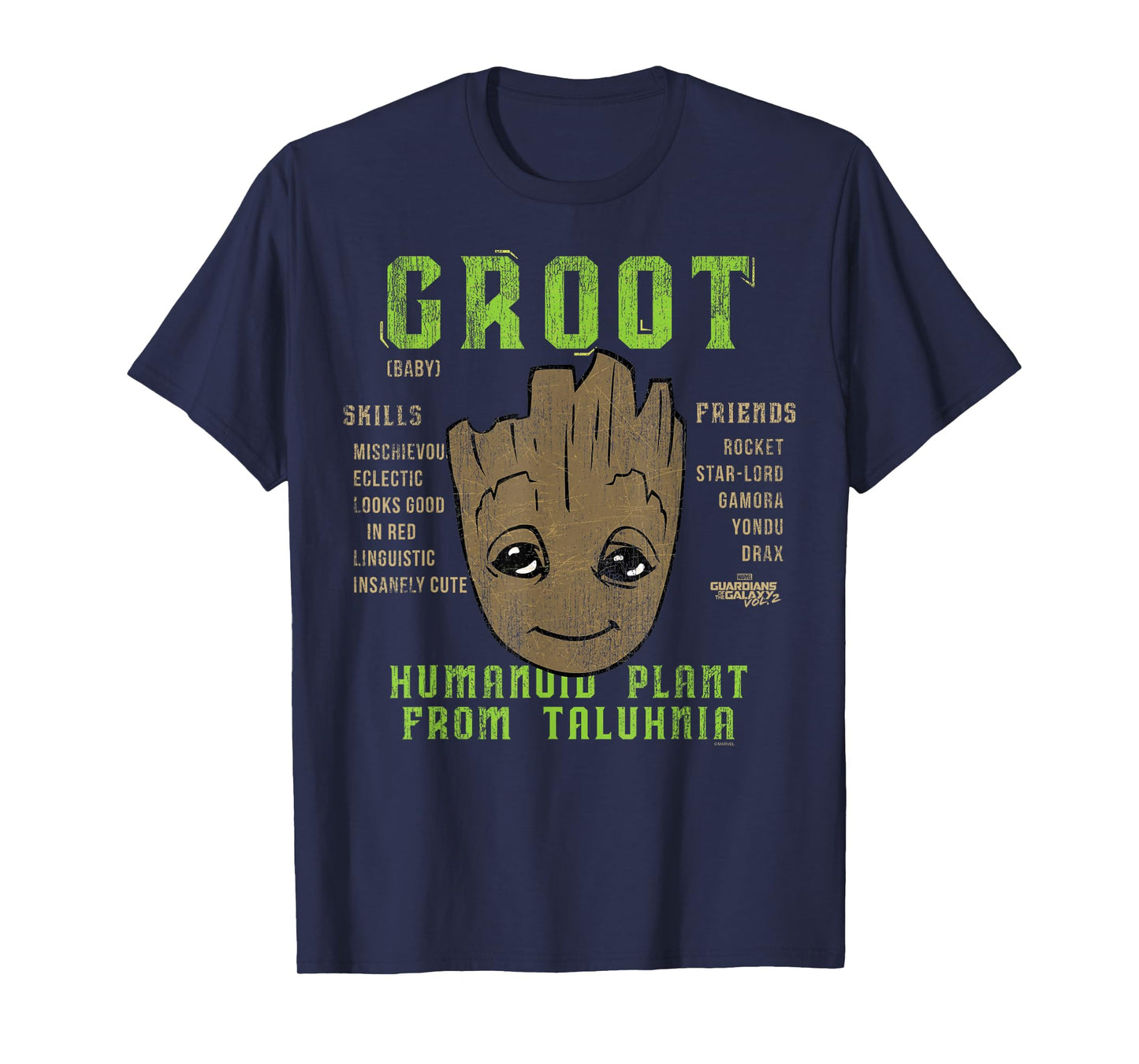 Marvel Guardians of Galaxy 2 Groot Skills Graphic T-Shirt C2 T-Shirt