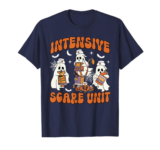 Halloween Intensive Care Scare Unit Ghost Nurse ICU Nursing T-Shirt