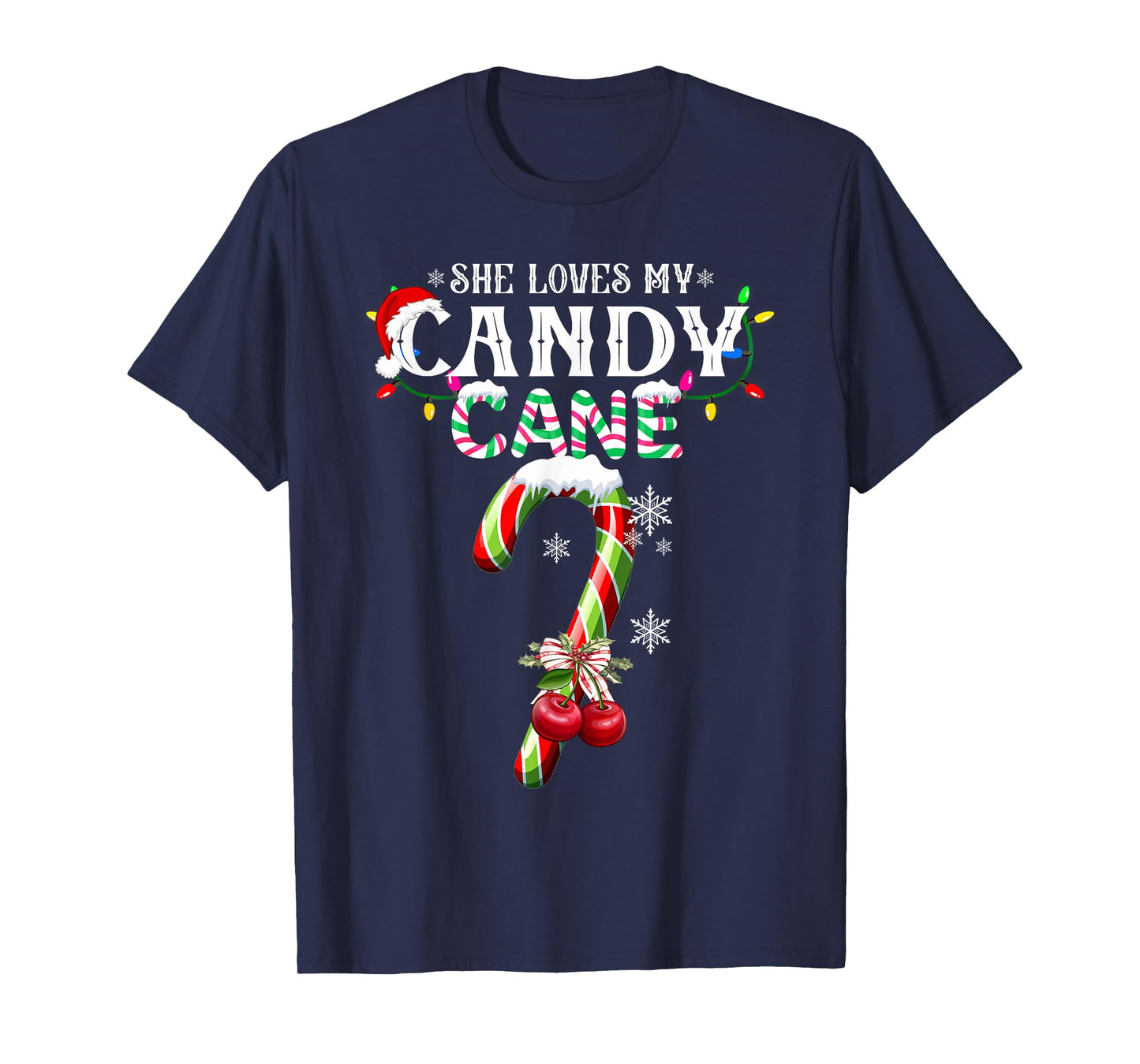She Loves My Candy Cane I Like Her Peppermint Xmas Couples T-Shirt