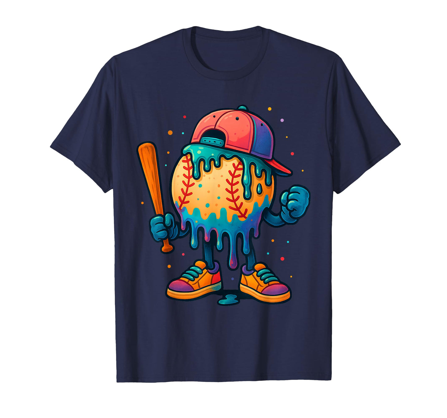 Baseball Drip Ice Cream Drip Sport Player Kids Youth Boys T-Shirt