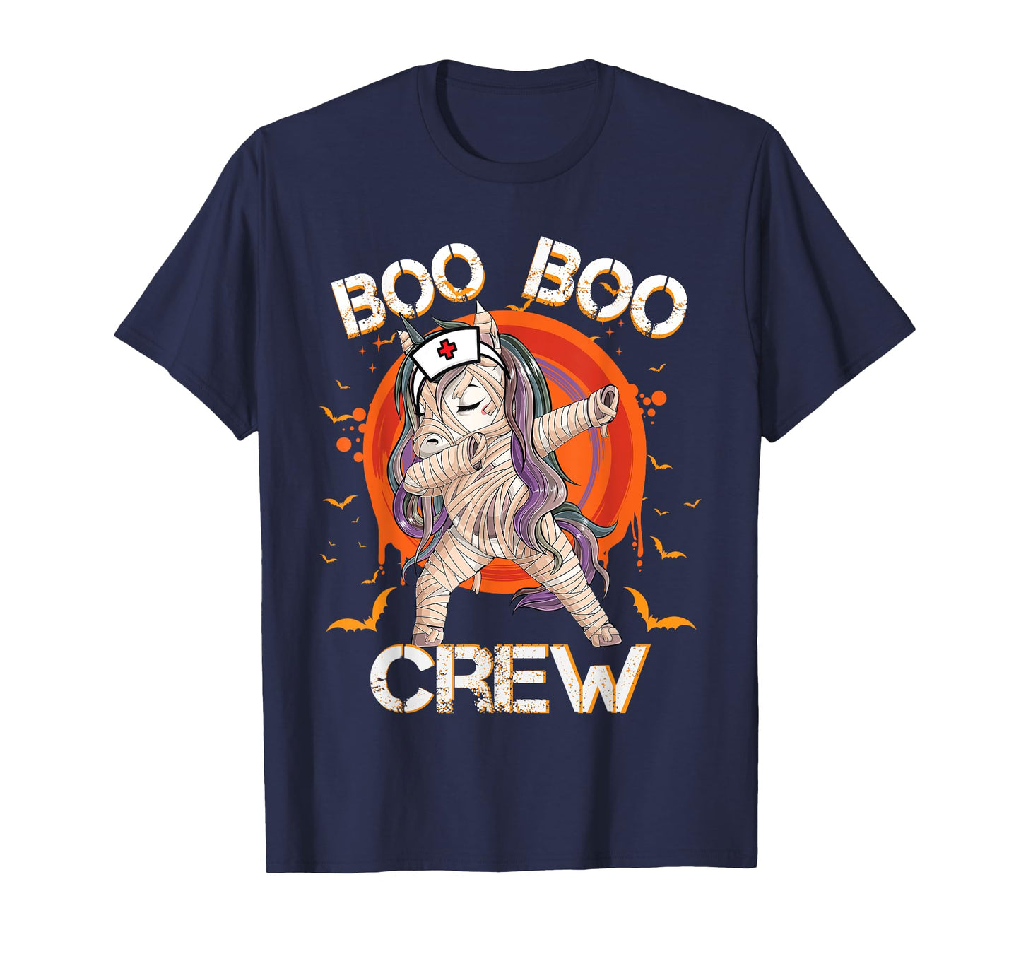 Boo Boo Crew Nurse Mummy Unicorn Halloween Custome Nursing T-Shirt