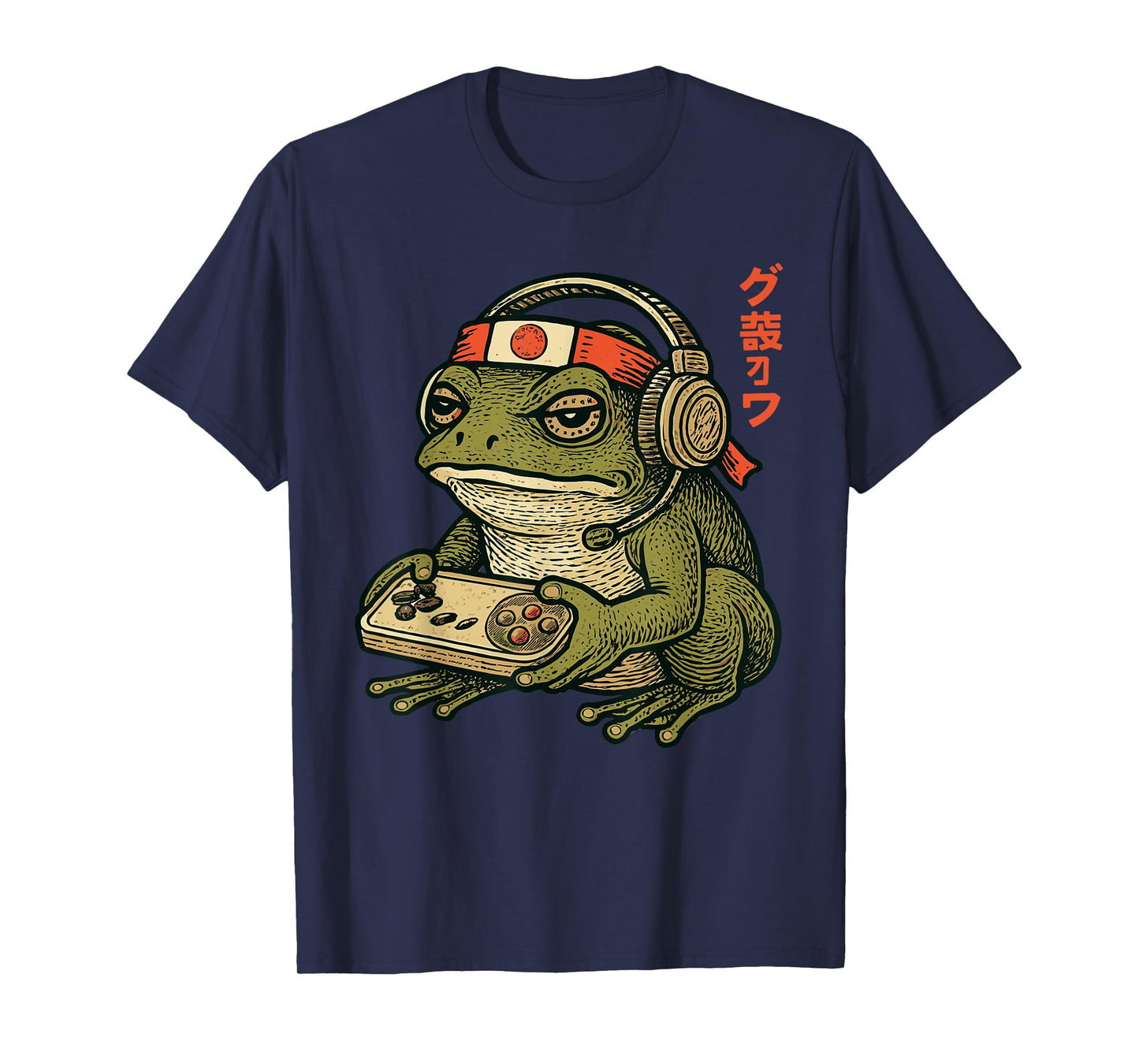 Japanese Gamer Frog Art Men Women Boys Funny Vintage Gaming T-Shirt