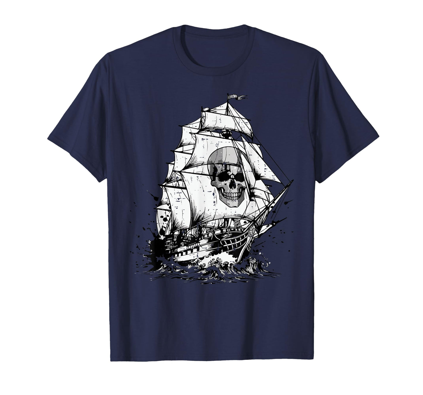Pirate Ghost Ship Skull Vintage Costume Men Women Boys Kids T-Shirt