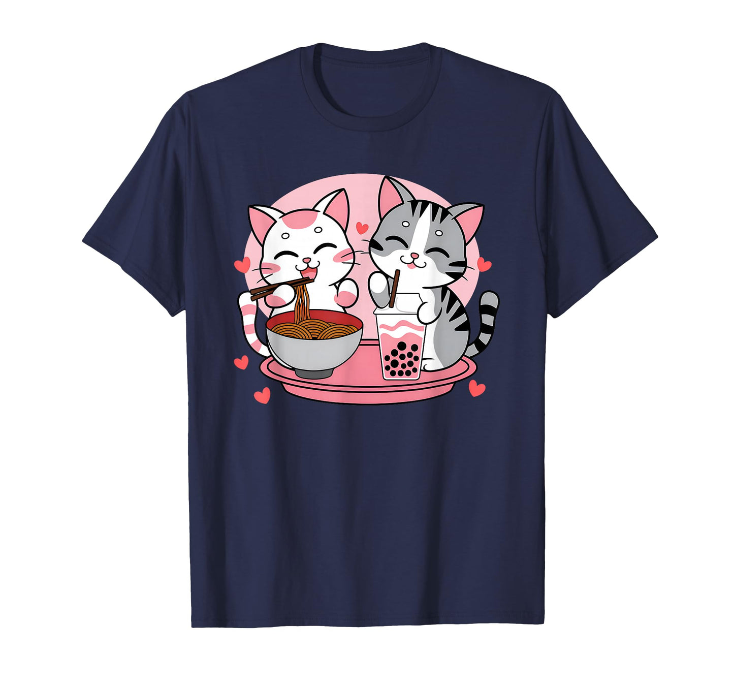 Funny Boba Ramen Cats Kawaii Anime Japan Cute Neko Cat T-Shirt