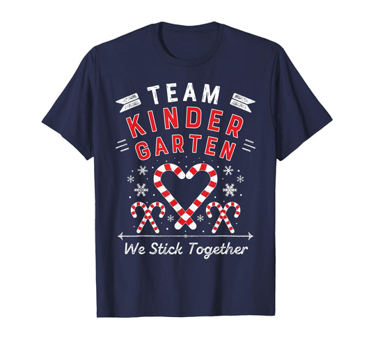 Team Kinder garten Christmas Candy Cane Kindergarten Teacher T-Shirt for Men Women Kids