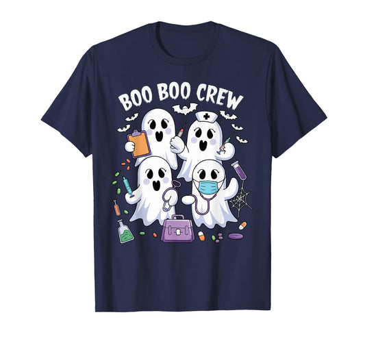 Boo boo Crew Nurse Halloween Funny Ghost Nurse Women T-Shirt