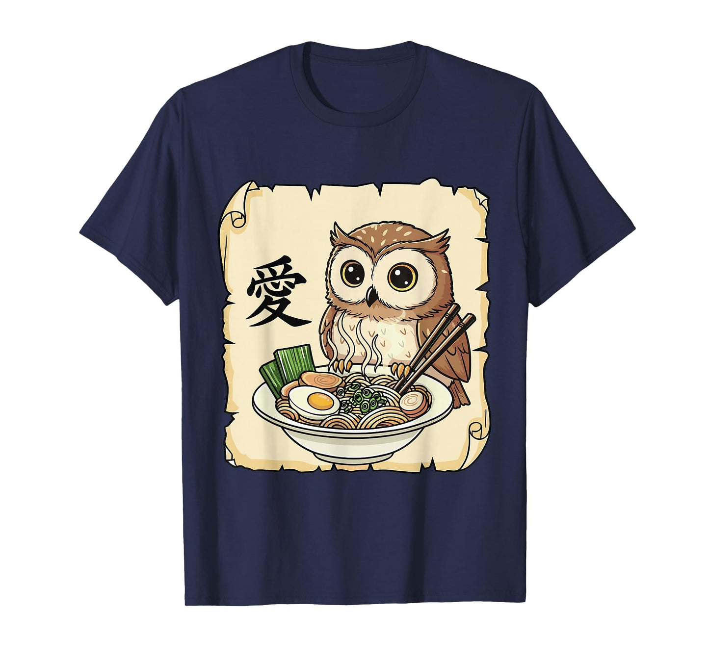 Funny Owl Ramen Kawaii Anime Japanese Graphic Women Men T-Shirt