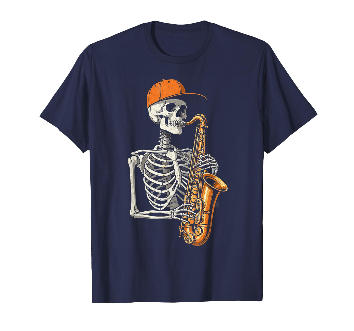 Skeleton Saxophone Halloween Funny Spooky Skeleton Saxophone T-Shirt