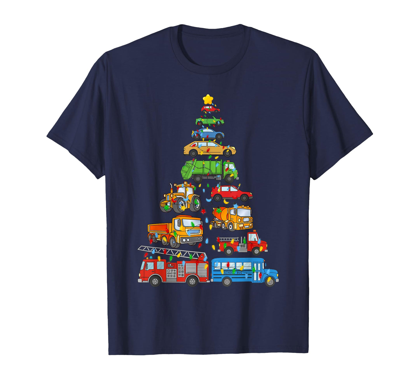 Xmas Light Cars Christmas Tree, Funny Xmas Boys Kids Toddler T-Shirt