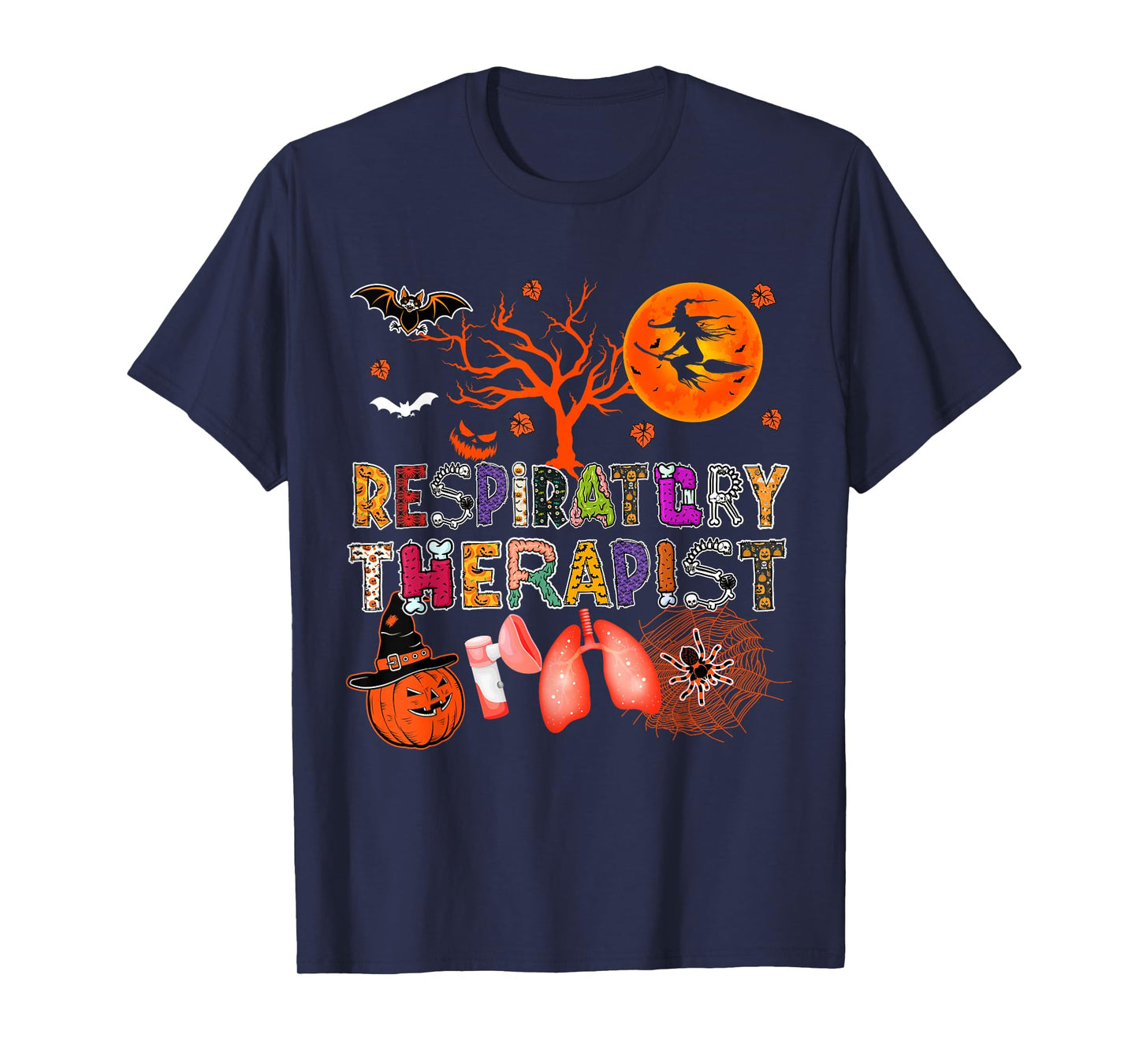 Respiratory Therapist Halloween Zombie Costume Scary Pumpkin T-Shirt