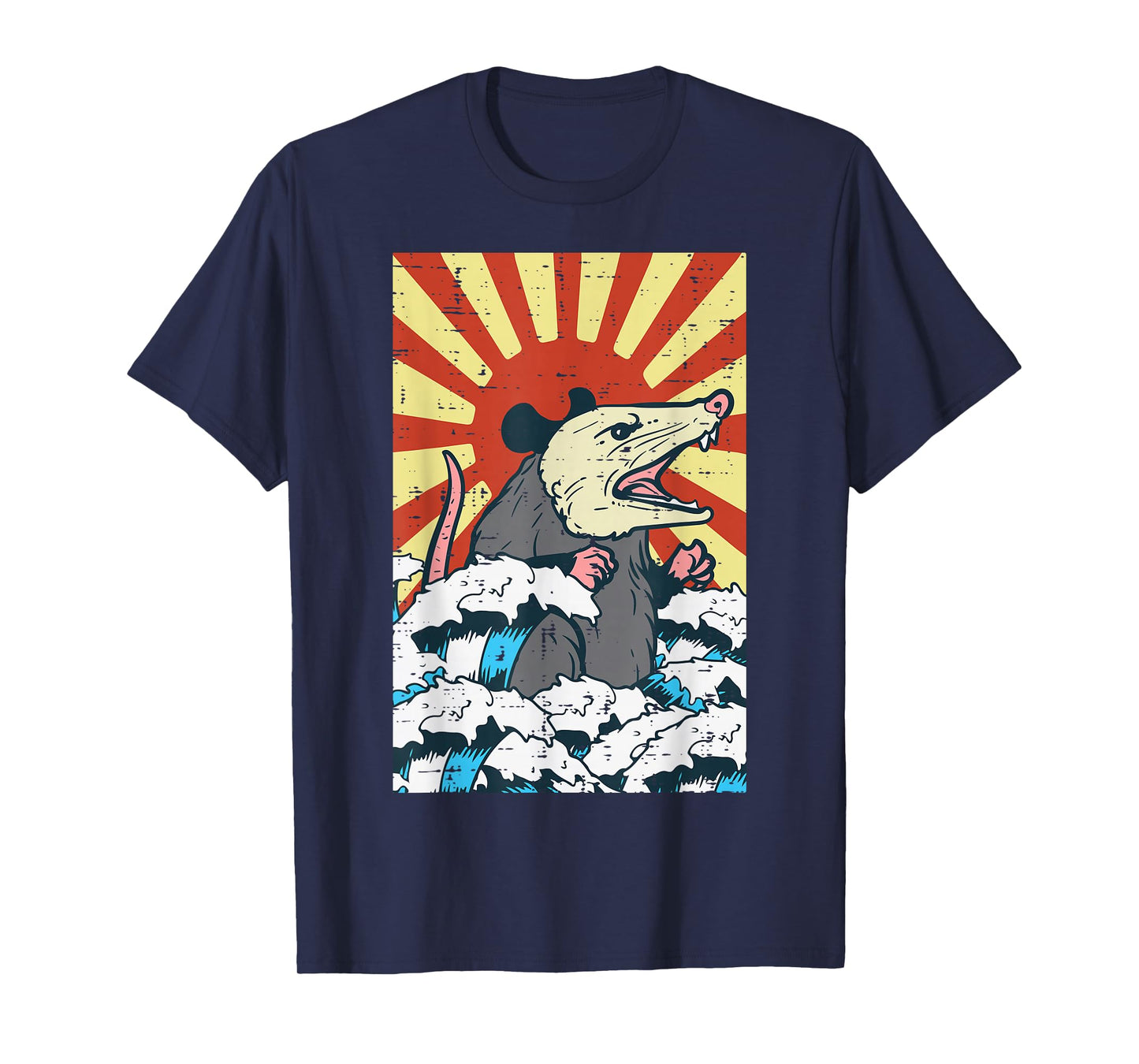 Opossum Japan Sun Wave Vintage Possum Monster Men Women Kids T-Shirt