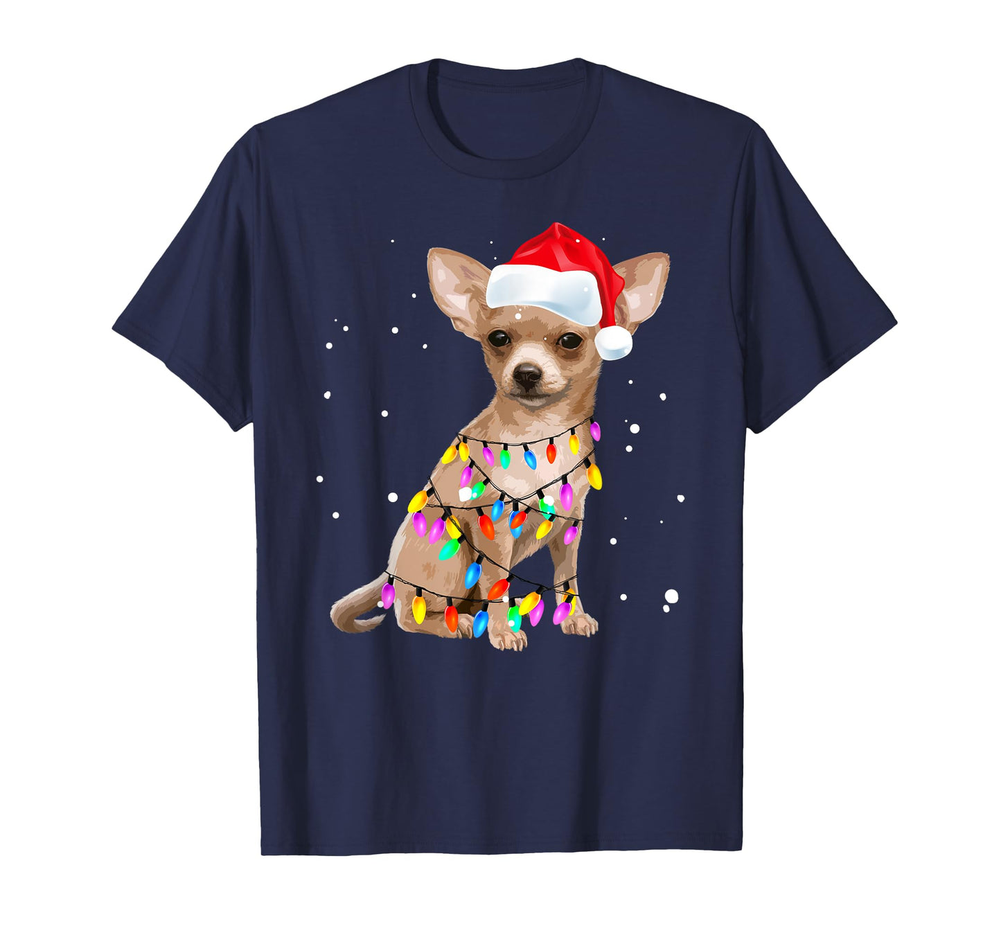 Christmas Lights Chihuahua with Santa Hat Pajamas Shirt T-Shirt