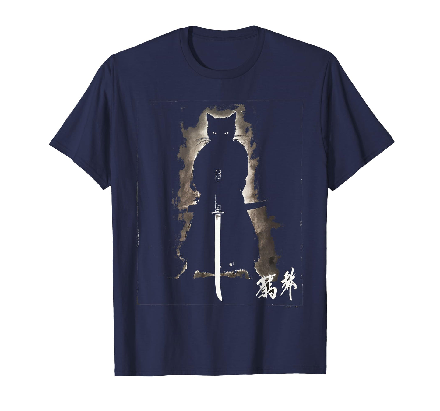 Vintage Samurai Cat Graphic Art Japanese Ukiyo-e Men Women Kids T-Shirt