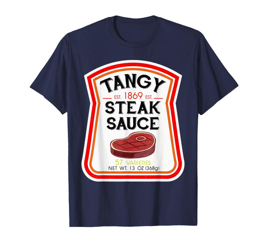 Steak Sauce Bottle Label Halloween 2021 Couples Costume T-Shirt
