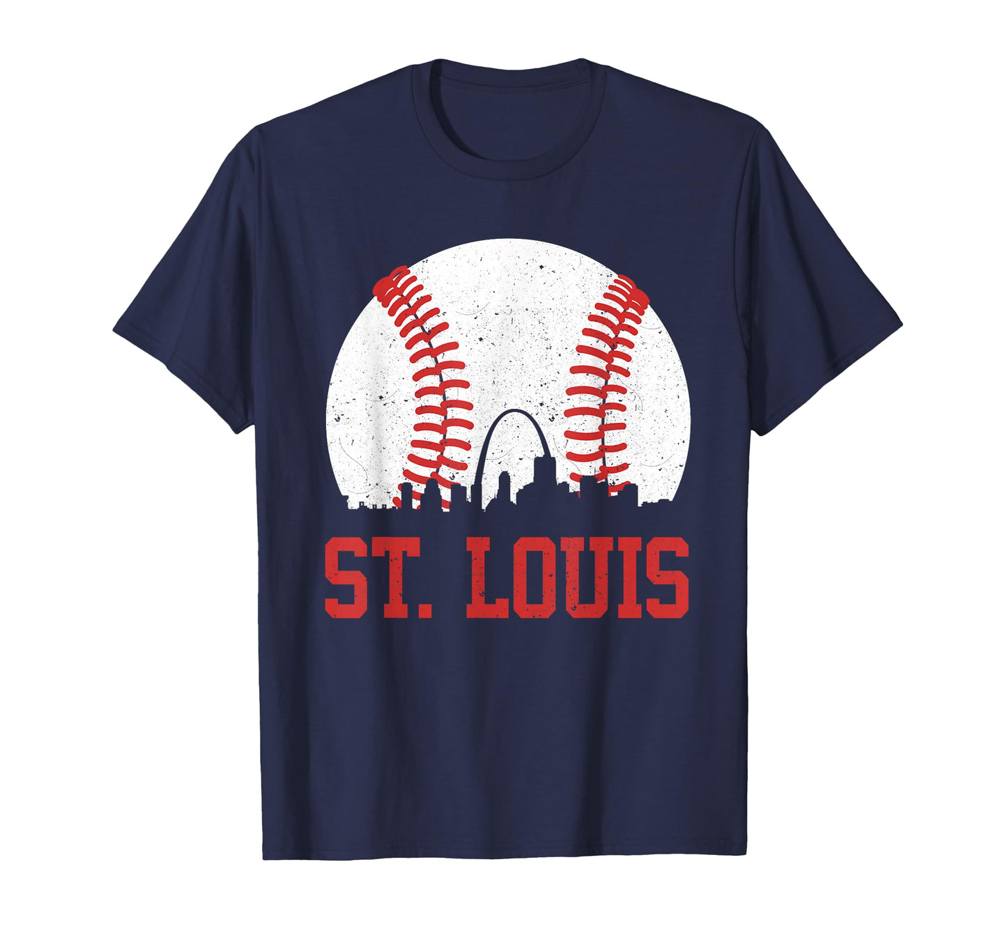 St. Louis Cityscape Vintage Baseball City Men Women Kids T-Shirt