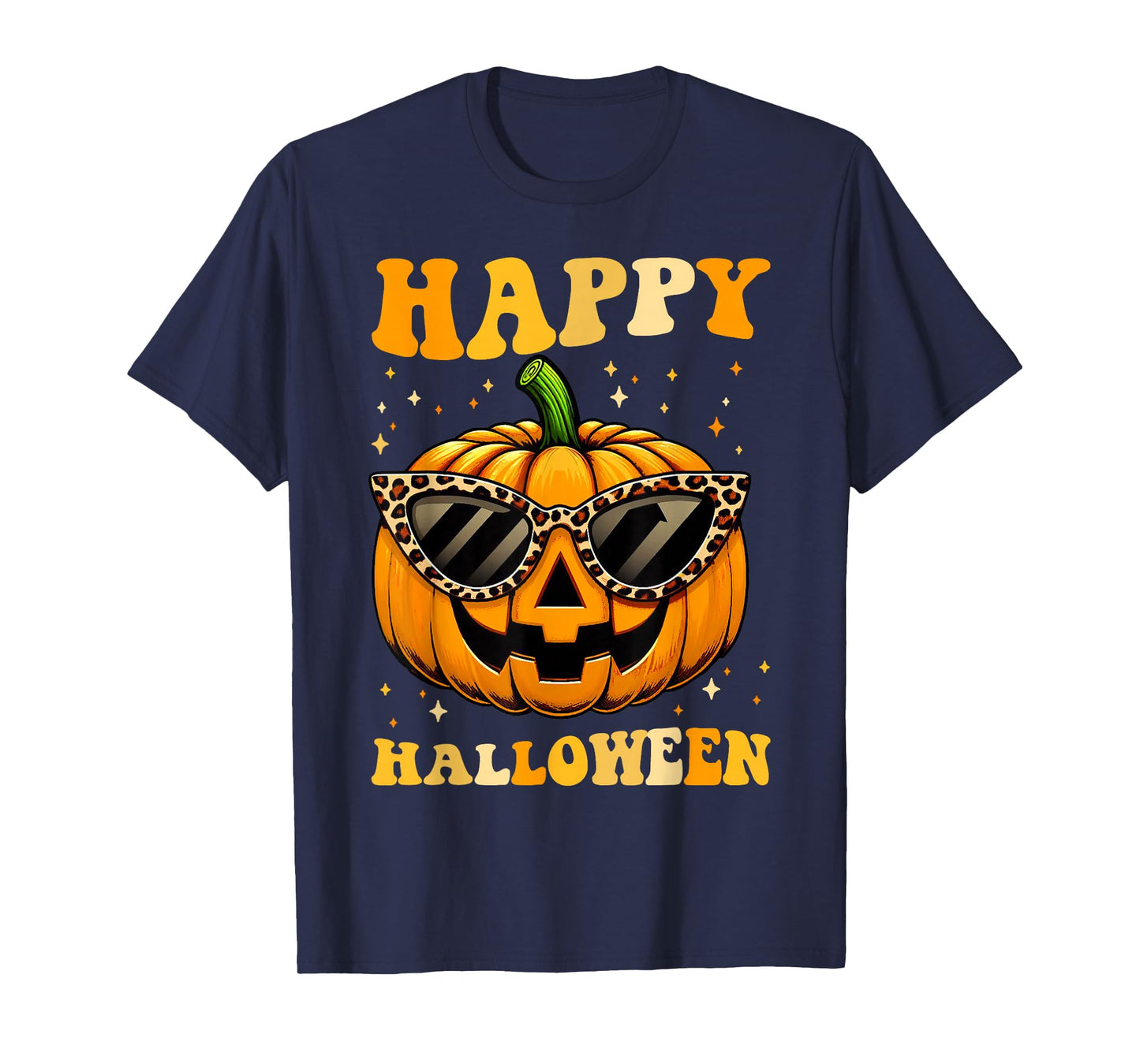 Trick Or Treat Funny Pumpkin Happy Halloween Costume Groovy T-Shirt