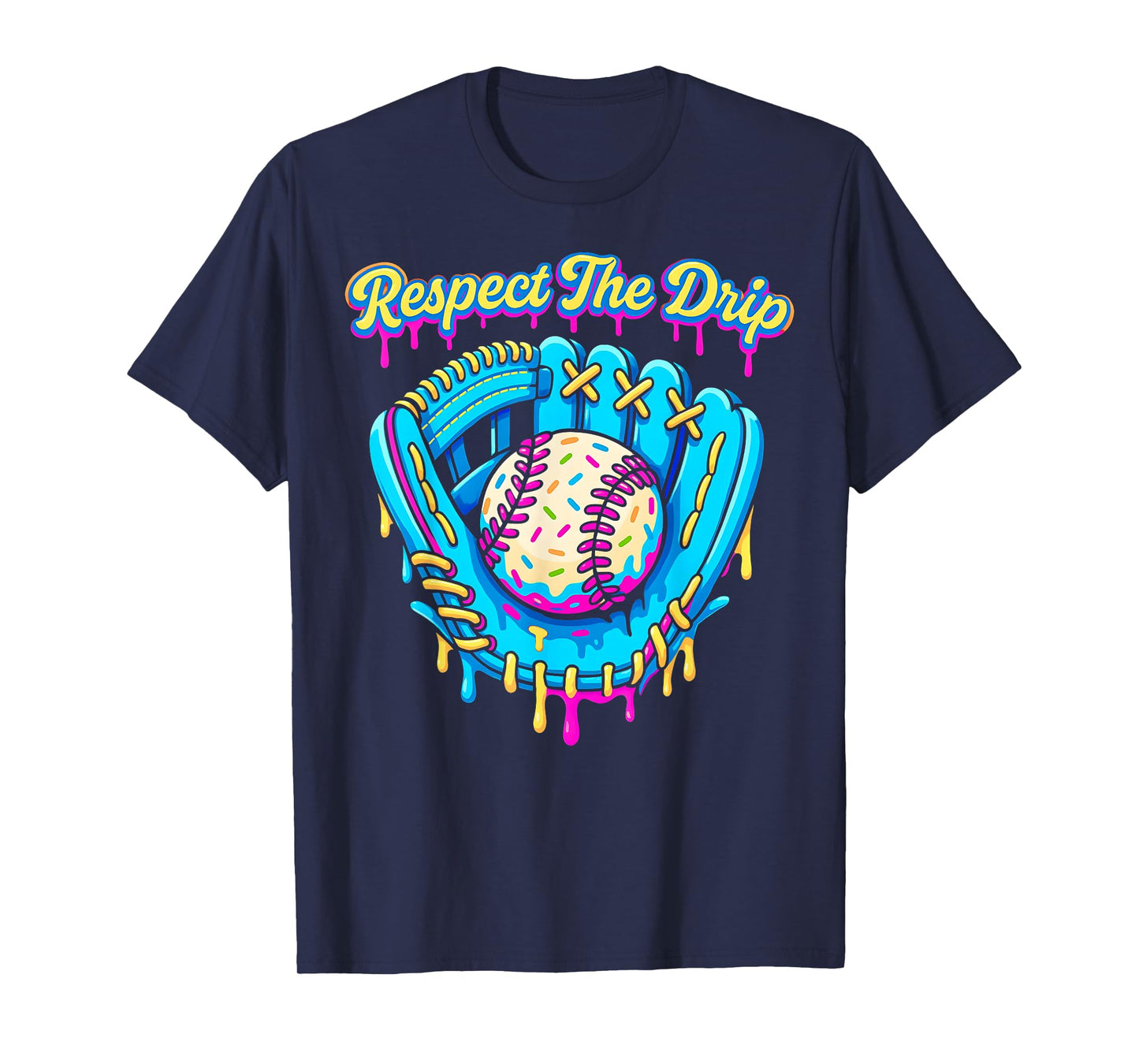 Baseball Drip Boys Ice Cream Drip Glove Sweet Swing Sports T-Shirt