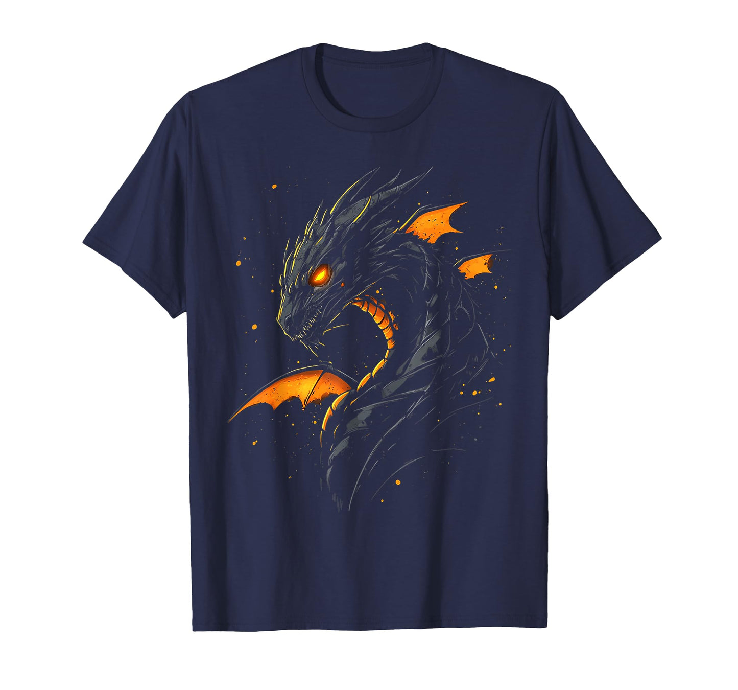 Black Dragon Motif Mythical Artwork Black Dragon T-Shirt