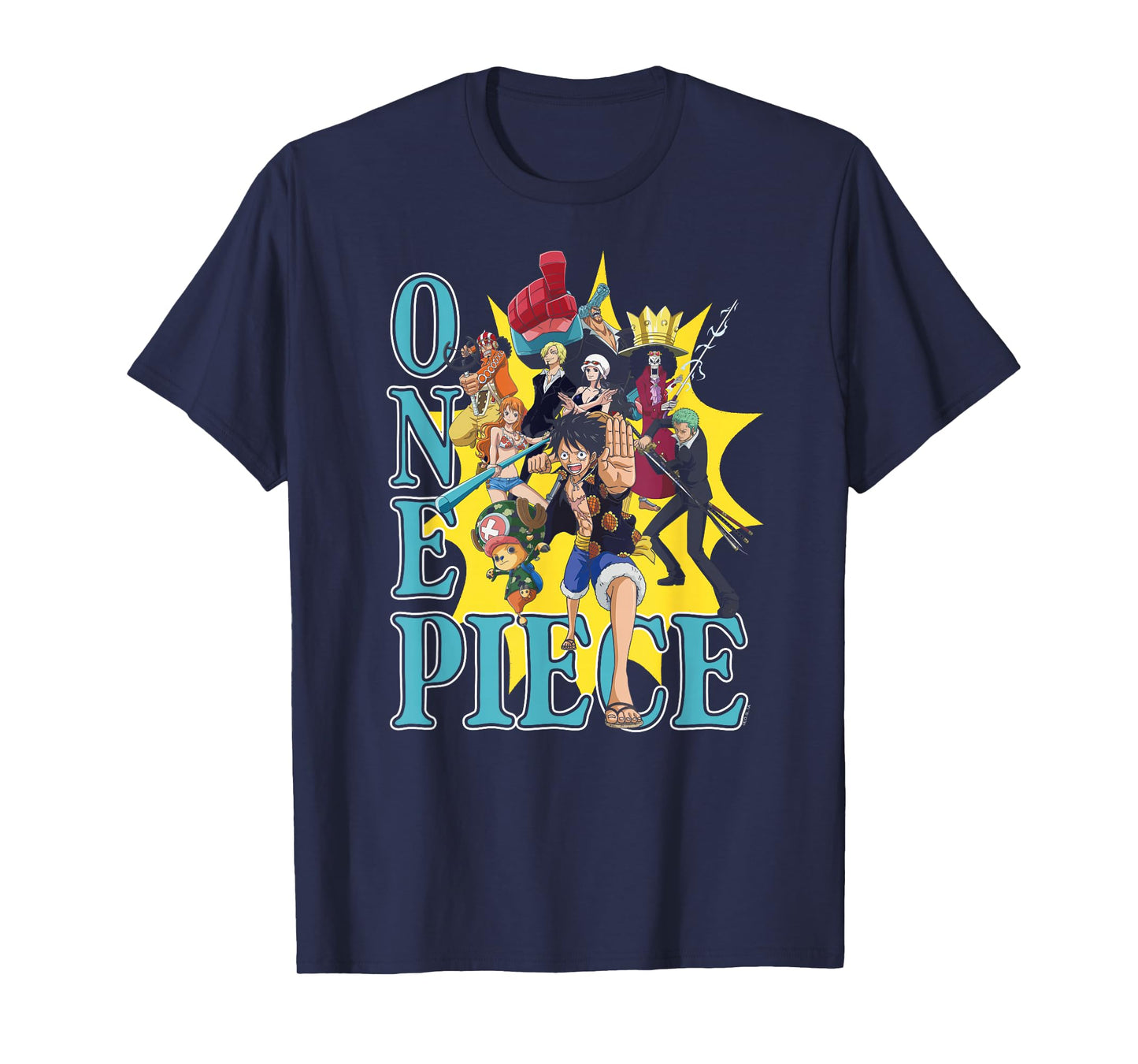 One Piece Anime Group Photo Burst Character Collage T-Shirt
