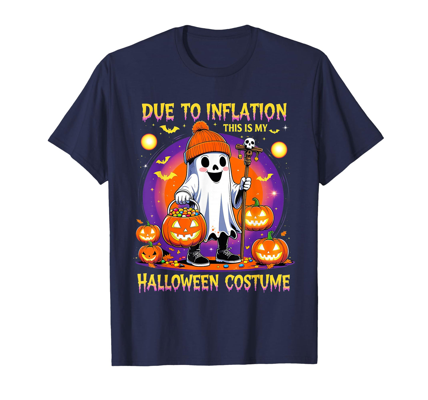 Due to Inflation Funny Ghost Halloween Costume T-Shirt