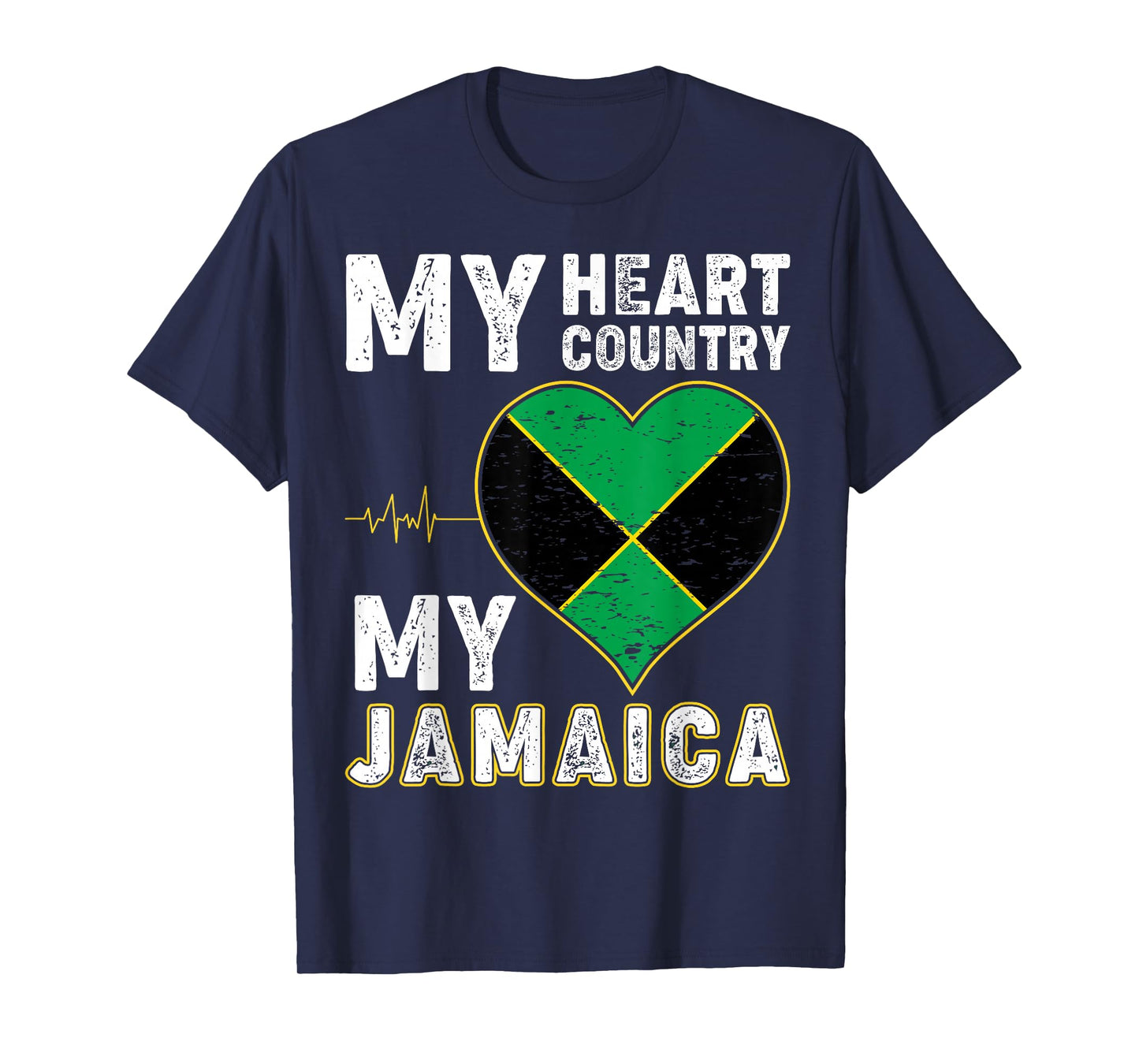 Jamaica Labour Party Jamaican Flag Heart Patriotic Vintage T-Shirt