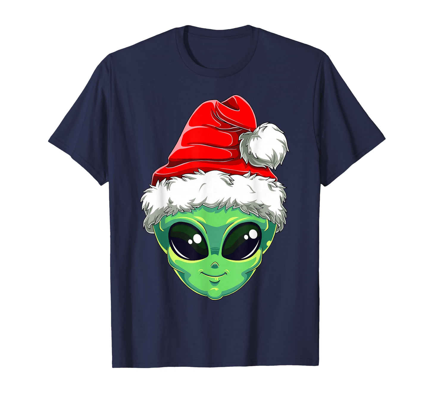 Christmas Alien Santa Costume Funny UFO Santa Hat Xmas Kids T-Shirt