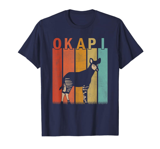 Distressed Okapi Lover Men Women Kid Cute Okapi Retro T-Shirt