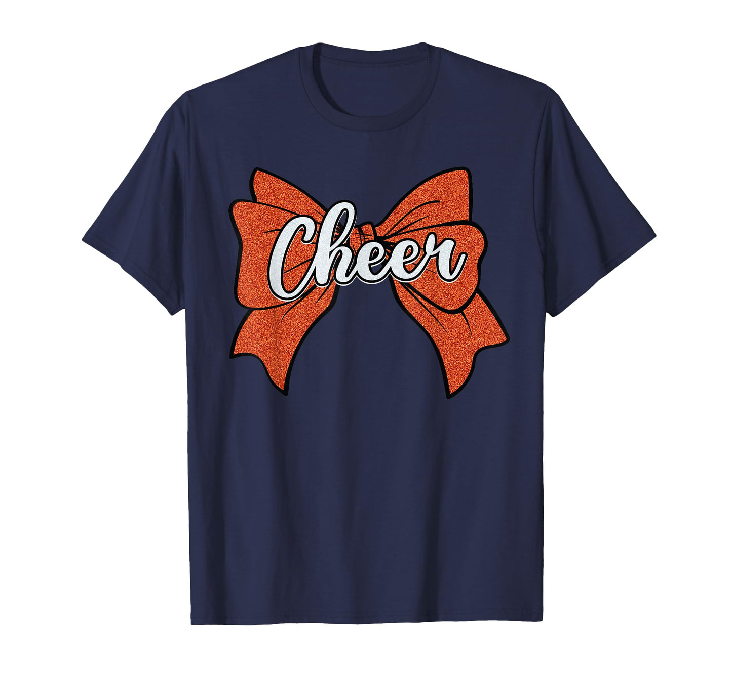 Coquette Orange Cheer Bow Sport Cheerleader Cheerleading T-Shirt