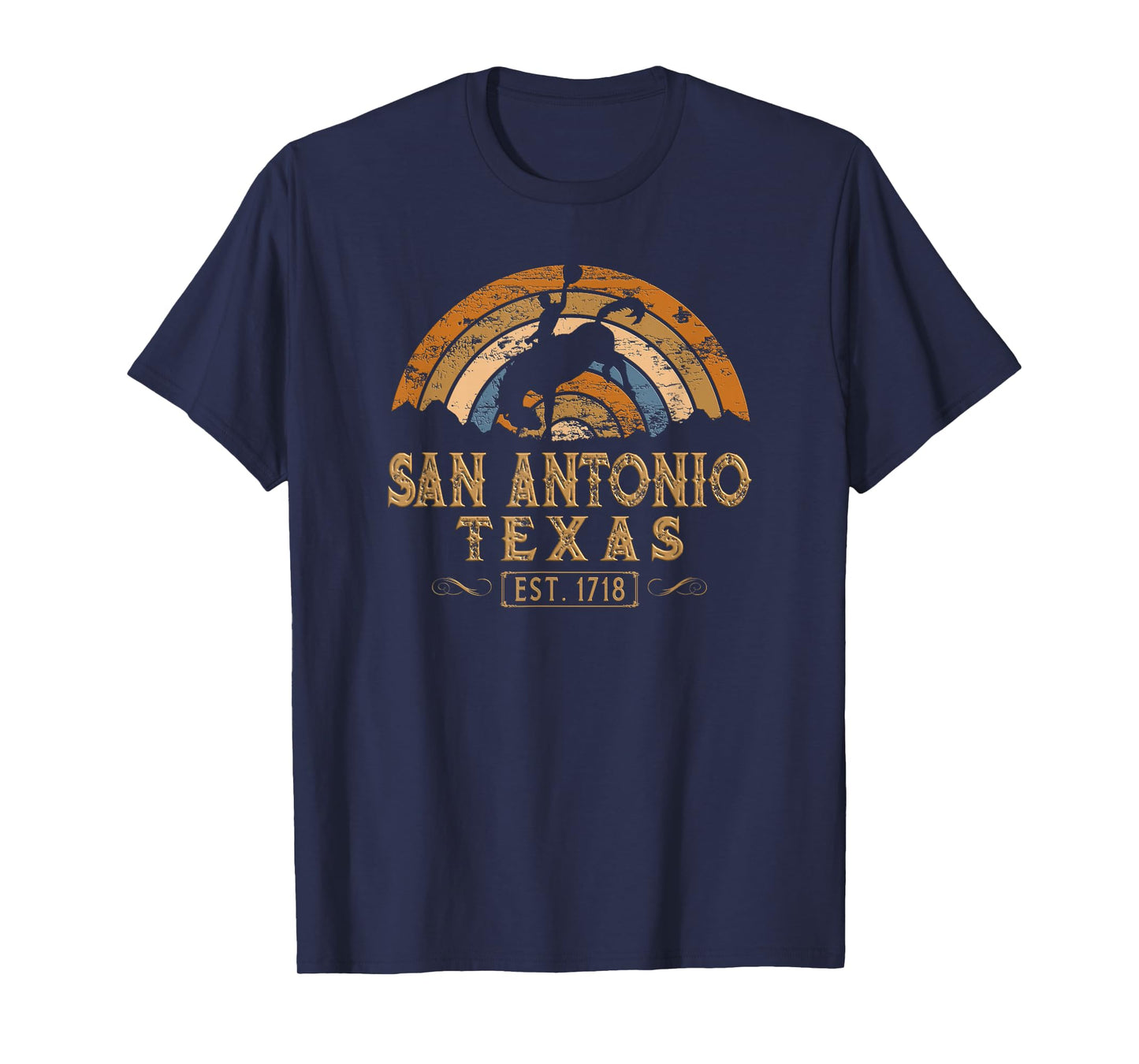 San Antonio, Texas TX Retro Style Rodeo Cowboy T-Shirt