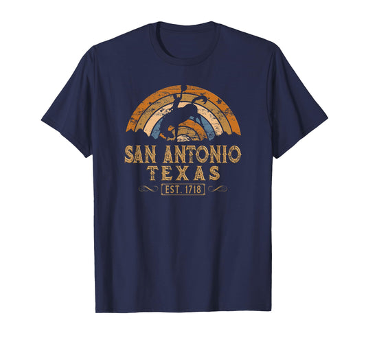 San Antonio, Texas TX Retro Style Rodeo Cowboy T-Shirt