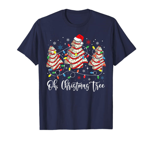 Oh Christmas Tree Cakes Debbie Becky Jen Cake Lovers Xmas T-Shirt
