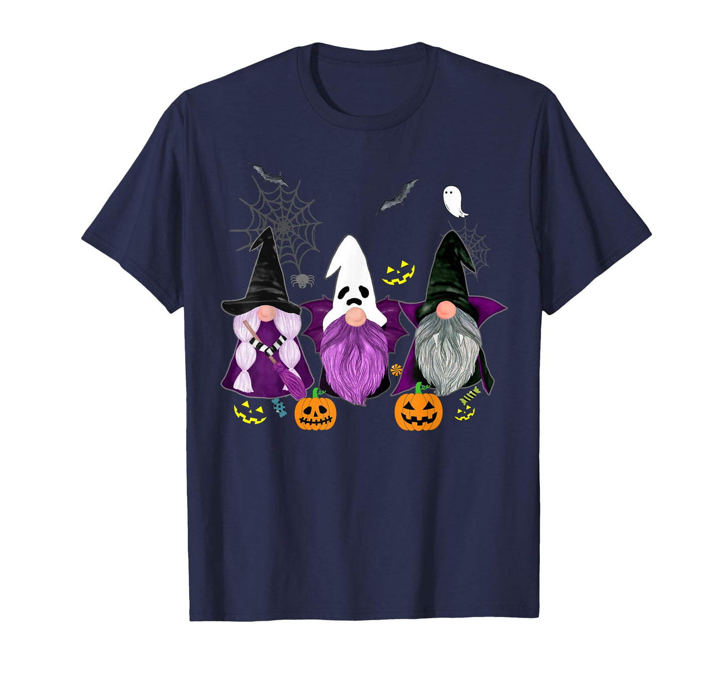 gnomes ghost scary gnome Autumn pumpkin Halloween women men T-Shirt