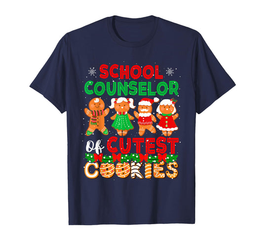 School Counselor Of Cutest Cookies Christmas Gingerbreads T-Shirt