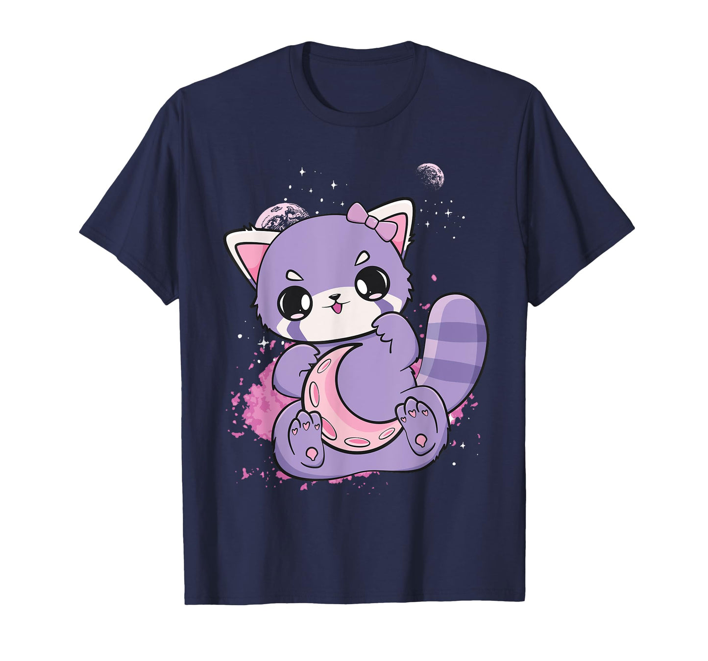 Pink Decora Fairy Kei Red Panda Moon Otaku Anime Nugoth T-Shirt