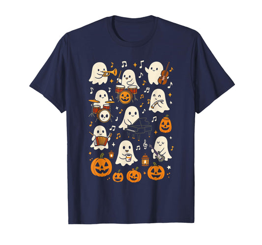Music Teacher Orchestra Shirt, Spooky Halloween Ghost Band T-Shirt