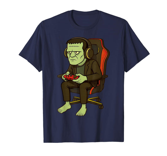 Gamer Halloween Frankenstein Scary Gaming Video Game T-Shirt