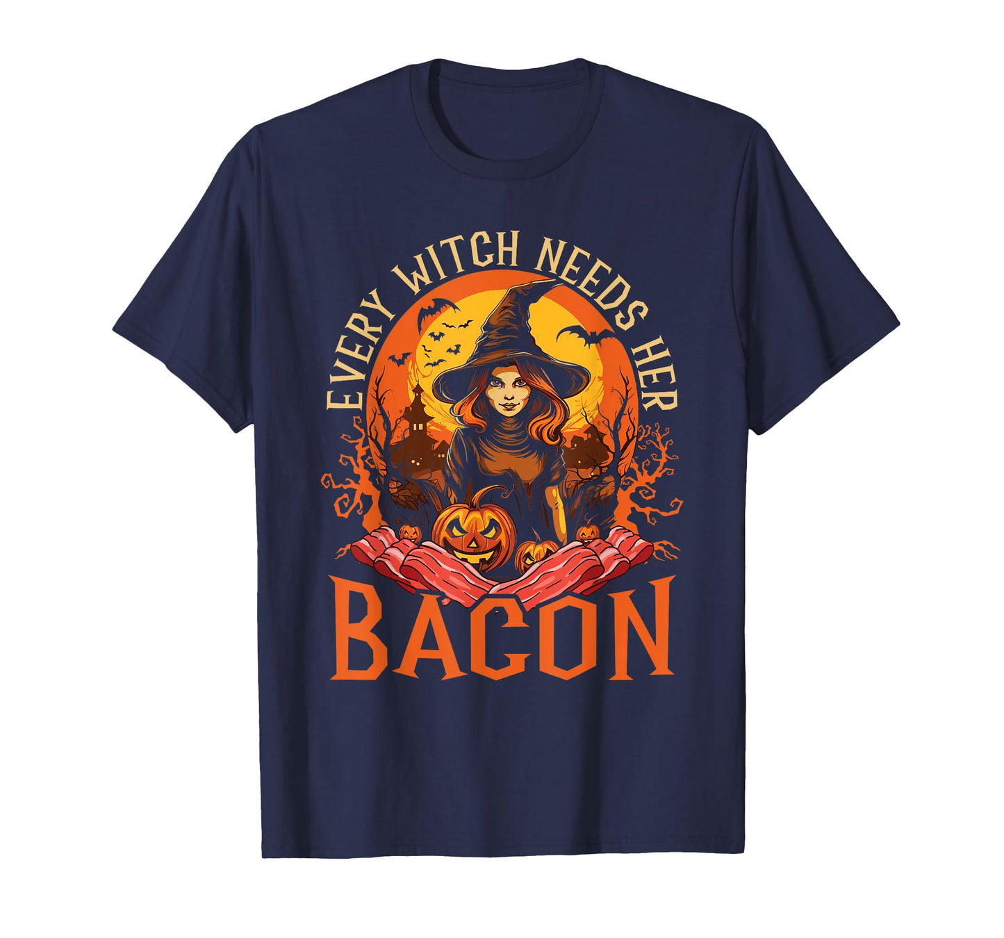 Bacon Halloween Scary Trick Or Treat Spooky Breakfast T-Shirt